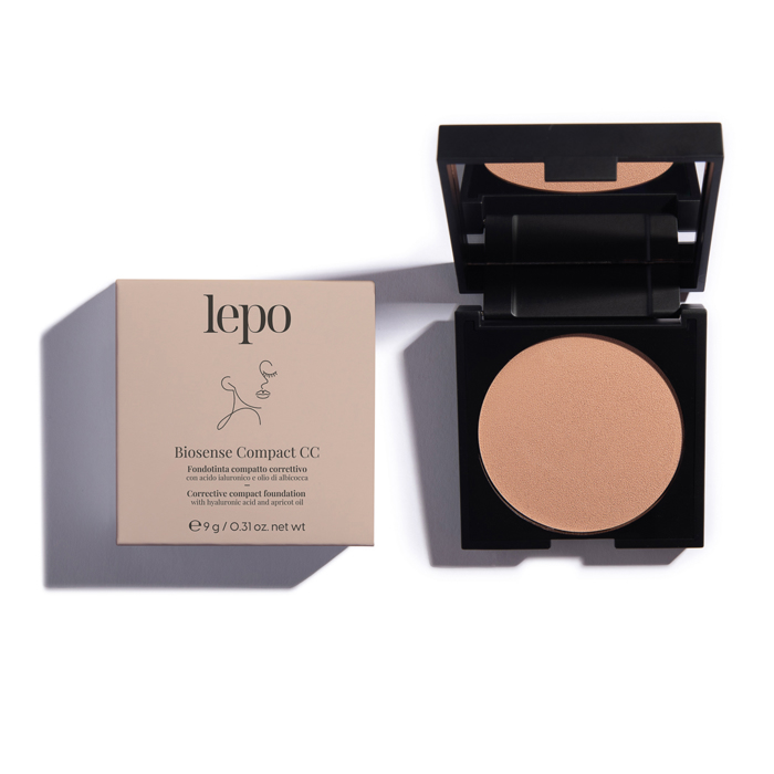 Lepo Biosense Compact CC Foundation N.01 Sabbia Sumpags Enudatiki Antioxeidotiki Kaluptiki Poudra me ualouroniko Oxu kai Ladi Berikokou  10ml